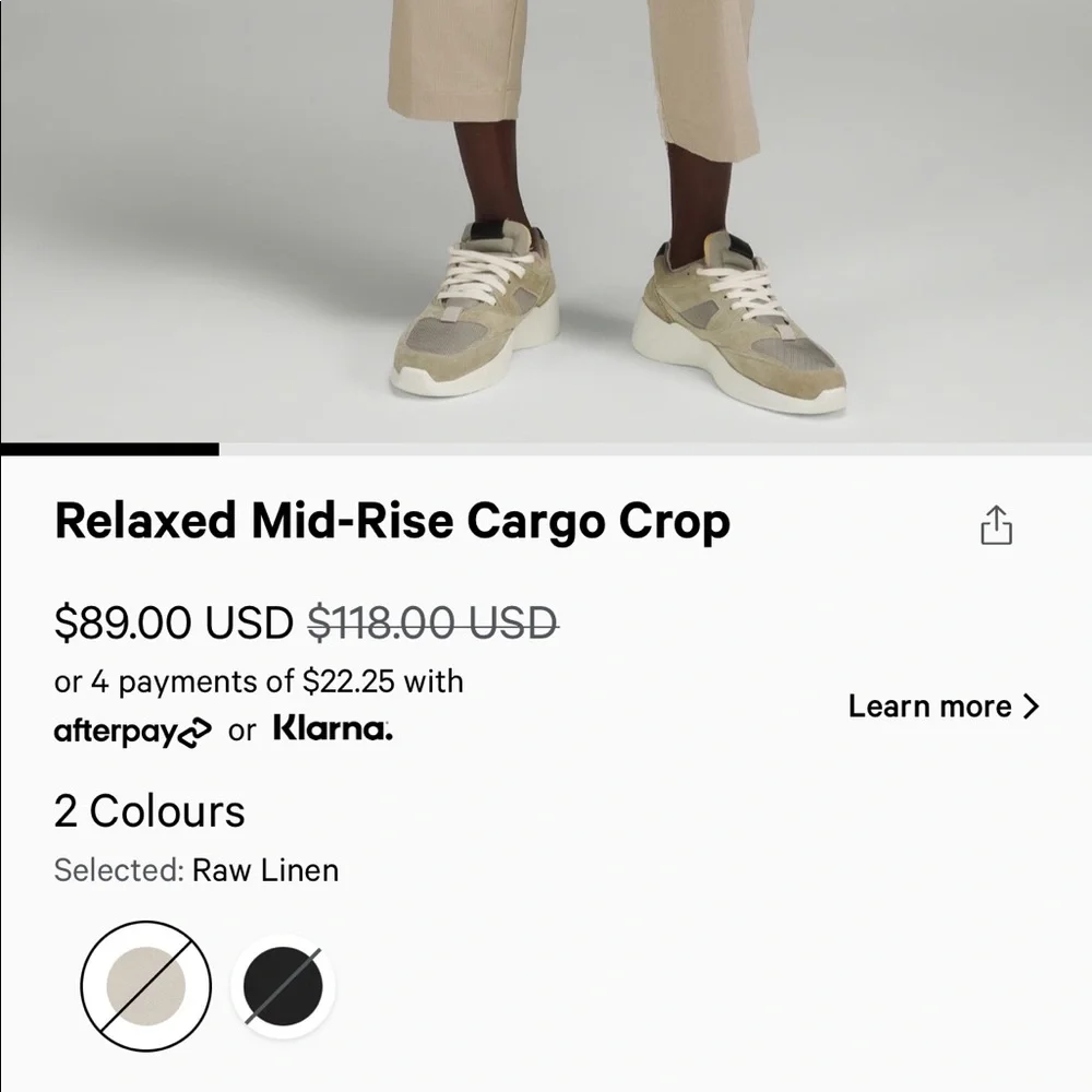 ❗️ISO❗️Lululemon Relaxed Mid-Rise Cargo Crop in Raw Linen - Size 4 - NWT / NWOT - Picture 2 of 6